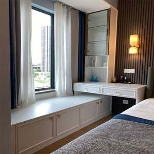 Armoire de rangement en bois pour fenêtre de baie, style simplicité moderne, pour salon - Product Image 5