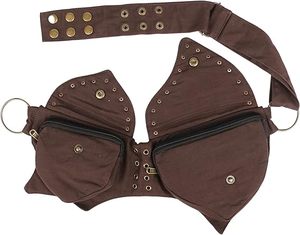 Premium hecho a mano Vintage artesanías práctico Fannypack algodón cintura bolsa viaje utilidad cinturón cuero genuino - Product Image 2
