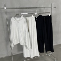 Nouveau pantalon de survêtement vintage à bords lâches et jambes larges, 100% coton, style rétro américain, coupe épurée