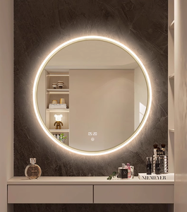 Runder Acryl rahmen Leuchtender intelligenter Badezimmers piegel Wand montierter dekorativer runder Toiletten-Schmink spiegel - Product Image 5