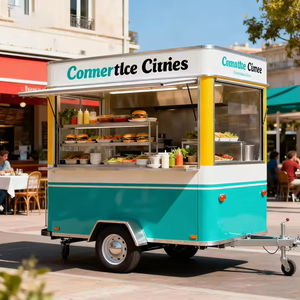 Remolque de Comida Multifuncional de Acero Inoxidable con Calentador Incorporado para Hamburguesas, Hot Dogs, Helados, Papas Fritas, Dulces, 4 Estantes, para Exteriores - Product Image 4