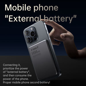 Sạc dự phòng <span class=keywords><strong>mini</strong></span> từ tính chất lượng cao <span class=keywords><strong>5000mAh</strong></span>, sạc không dây, sạc nhanh, pin dự phòng mỏng, chất liệu kim loại - Product Image 2