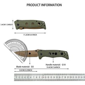 Cuchillo plegable de bolsillo BM 273 para pesca al aire libre, hoja de acero inoxidable D2, mango G10, cuchillos para senderismo, Camping, herramientas de supervivencia para caza - Product Image 2
