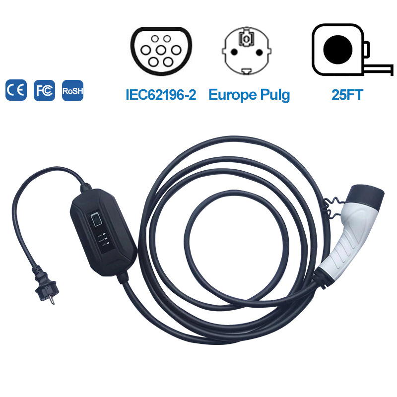 5M 2000V EV Charger Cable 3 Pin Type 2 Charger AC EV Charging Station
