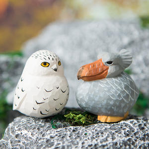 Sculpture en bois écologique faite à la main ornements d'<span class=keywords><strong>oiseau</strong></span> mignon gros <span class=keywords><strong>oiseau</strong></span> gazouillis pour bureau bureau décor de noël artisanat en bois - Product Image 3