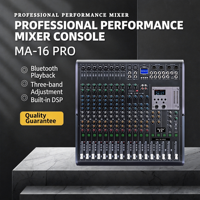 Console de mixage audio professionnelle en métal MA-12PRO 12 canaux avec contrôles d'égalisation, stéréo, Bluetooth, USB, 198 effets DSP, alimentation fantôme 48V