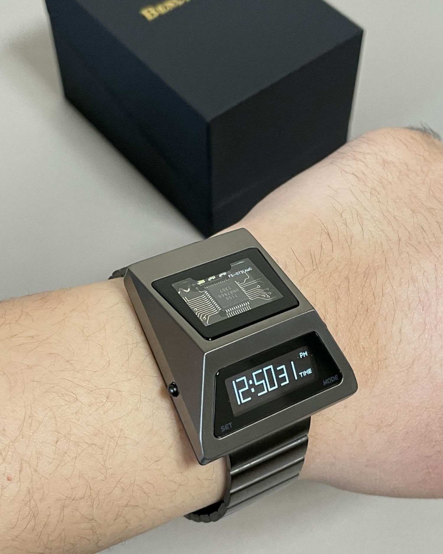 Unique Metal Watches Men Digital Cyber Watch Fashion LED