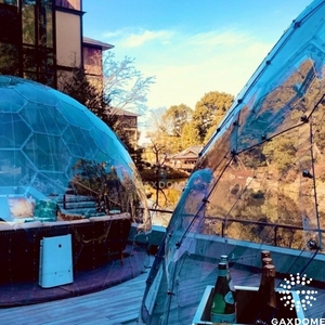 Dôme géodésique Igloo pour l'hiver, tente de glamping de luxe en toile, tente <span class=keywords><strong>capsule</strong></span> étoile <span class=keywords><strong>avec</strong></span> salle de bain - Product Image 4