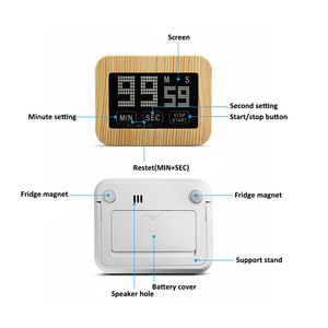 Cronómetro Electrónico LED con Patrón <span class=keywords><strong>de</strong></span> Madera Minimalista J&R, Temporizador <span class=keywords><strong>de</strong></span> Cocina Magnético Portátil <span class=keywords><strong>de</strong></span> Escritorio con <span class=keywords><strong>Cuenta</strong></span> Regresiva - Product Image 5