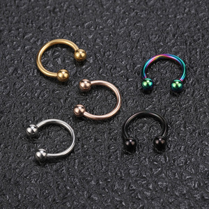 Barre de musculation circulaire en acier inoxydable avec billes filetées |   Bijoux hypoallergéniques pour piercing du nez, des lèvres et des oreilles |   Non-décolorant - Product Image 4