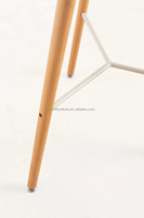 Table haute avec pieds en bois de hêtre, table à dîner en verre au design épuré, mobilier au prix le plus bas