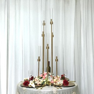 Candelabros Modernos de Metal Dorado de 8 Brazos, 39 Pulgadas de Alto, Elegantes Portavelas Dorados para Decoración de Fiestas en el Hogar - Product Image 5