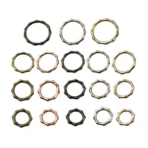 Bamboe Vorm Metalen Veer O Ringen Zware Ronde Karabijnhaak Clip Sleutelhanger Veer Karabijnhaak Gesp Jump Ring Sluiting