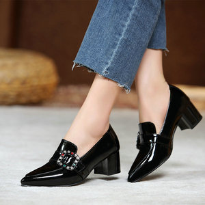 <span class=keywords><strong>Zapatos</strong></span> <span class=keywords><strong>de</strong></span> Tacón Alto <span class=keywords><strong>de</strong></span> Charol Verde Esmeralda Xuanhui para Mujer, Tacón Cuadrado <span class=keywords><strong>de</strong></span> 5 cm, Punta Puntiaguda, Hebilla con Pedrería, <span class=keywords><strong>Zapatos</strong></span> <span class=keywords><strong>de</strong></span> Oficina y <span class=keywords><strong>Fiesta</strong></span> - Product Image 2
