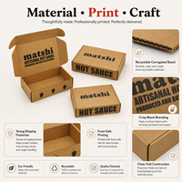 Boîte alimentaire personnalisée en papier kraft, boîte d'expédition ondulée avec impression de logo pour bouteilles de sauce piquante, cadeaux gastronomiques, condiments avec fenêtre