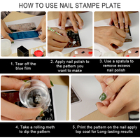 Outil de manucure Image Plaque Transfert Plastiques Nail Stamper Double Tête Silicone Nail Art Stamper