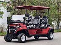 Voiturette de golf électrique 6 places certifiée CE, suspension rehaussée, roues tout-terrain, transport en zone fermée, performances d'élite