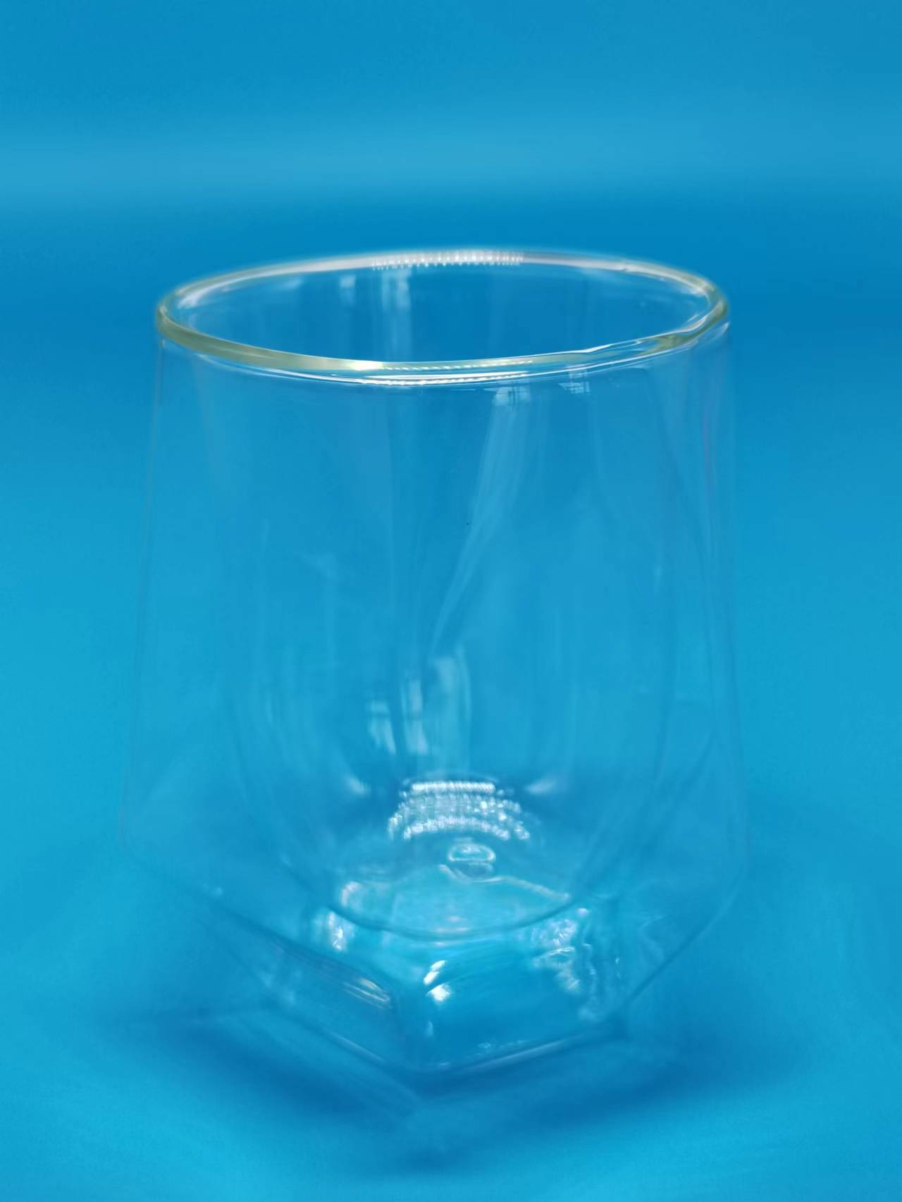 Hexagonal double wall cup borosilicate heat-resistant glass high translucent coffee cup