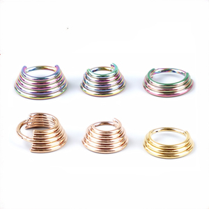Anillo Nasal de Acero Inoxidable 316L de Cinco Capas Sin Costuras para Perforaciones de Septum y Cartílago |   Joyería Corporal Color Oro Rosa Arcoíris - Product Image 1