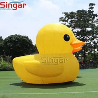 Ballon géant en forme de canard jaune en matériau Oxford gonflable de 5 m de hauteur pour les événements en plein air