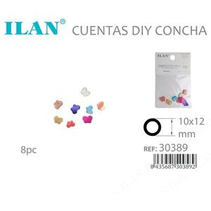 Perline di conchiglia Ilan 10x12 mm multicolori per artigianato fai da te 8 pezzi - Product Image 3