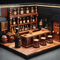 Ensemble de blocs de construction en plastique MOC DIY pour vitrine de whisky personnalisée, scène de showroom, pour l'affichage et la promotion
