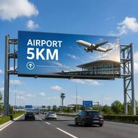 Écran LED couleur plein format extérieur personnalisé P6.25 5500 Nits HDR10 lisible en plein soleil IP65 Garantie 3 ans Affichage numérique pour aéroports et rues