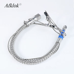 Tuyau mental tressé à haute pression <span class=keywords><strong>flexible</strong></span> avec <span class=keywords><strong>raccord</strong></span> de tuyau de gaz <span class=keywords><strong>hydraulique</strong></span> à corde de sécurité pour la connexion de cylindre - Product Image 1