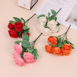 Rosas Romanas Retro, Flores Artificiales de Seda Simulada para Decoración de Paredes de Boda, Decoración Floral para Sala de Estar - Product Image 5