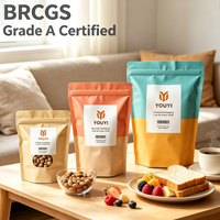 Sachets personnalisés imprimés de qualité alimentaire avec fermeture éclair, anti-odeur, en plastique, avec fenêtre, pour noix, snacks et aliments pour animaux de compagnie