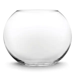 圆形和透明玻璃球花瓶