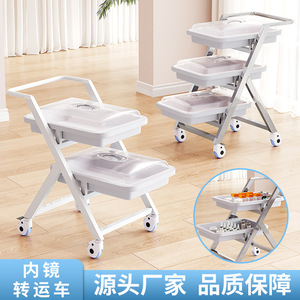Carrito para endoscopio médico Antares de 3 niveles con ruedas silenciosas de acero inoxidable para hospitales y clínicas - Product Image 3