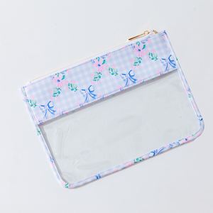 Custom <b>Clear</b> PVC Zipper Portable Lightweight Durable Makeup <b>Bags</b> Bow Print Eco-Friendly <b>Travel</b> Cosmetic Organizer Women - Product Image 4