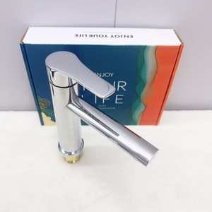 Grifo monomando de lavabo de acero inoxidable con núcleo de latón para montaje en encimera, grifo mezclador para baño - Product Image 3