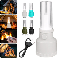Lampe de camping LED rechargeable à intensité variable, portable, charge USB Type-C, lampe torche 4 couleurs pour le camping