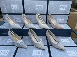 Moda Yüksek Topuklu Kadın Ayakkabıları Yüksek Kaliteli Fiyonklu İncili Düğün Ayakkabıları Karışık Toptan Satış - Product Image 3