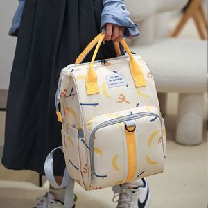 Fashion Printed Mommy Backpack Mochila Lightweight Baby Diaper <b>Storage</b> Bag for Daily Outdoor Travel - Product Image 5