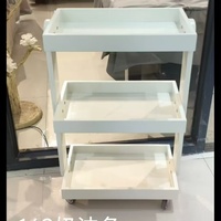 Chariot de rangement mobile en bois à 3 niveaux avec tiroir pour salon de beauté et spa