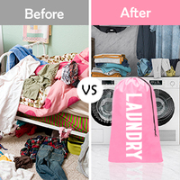 2 Packs de sacs à linge de voyage XL Organisateur de vêtements sales très résistant avec cordon de serrage Organisateur de voyage durable