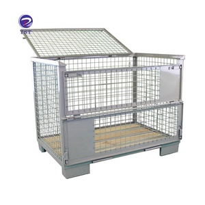 Plataforma de malla de alambre de acero, apilamiento plegable, caja de almacenamiento de alta resistencia, nueva - Product Image 4