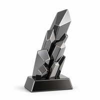 Trophée en métal cannelé, colonne carrée dorée avec torsion à angle droit, trophée médaille personnalisé, cadeau de récompense