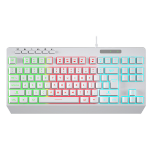 Teclado para juegos con cable Rainbow Teclados personalizado de 87 teclas con interfaz USB retroiluminada con LED, nueva condición para PC Gamer, ordenador portátil - Product Image 1