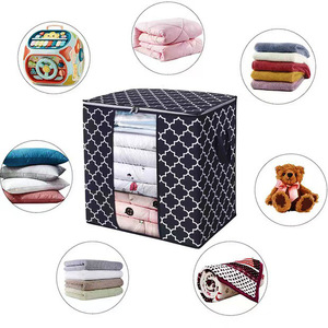 Clothing Organizer <b>Storage</b> Bag With Window Rectangle Foldable Wardrobe <b>Clothes</b> Moving Bag For Bedroom Home Use - Product Image 2