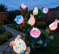 CAIQI Lampe LED Lumineuse Électrique en Forme de Fleur Extraterrestre Imprimée en 3D, Étanche IP65, pour Décoration de Jardin Extérieur