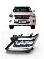 Feux avant LED 3 yeux pour Lexus LX570 2008-2015, transformation en phares avant 2016 avec clignotants, feux de voiture pour LX570