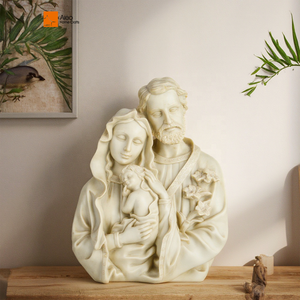 Fábrica al por mayor Color marfil poliresina religiosa Virgen María San José estatuas Sagrada Familia estatuilla resina artesanía arte modelo - Product Image 1