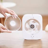 Mini ventilateur de refroidissement rechargeable par USB, batterie au lithium, portable, boîte en plastique, pour extérieur, camping, bureau, ventilateur de table électrique à suspendre au mur