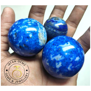 IRFAN GEMS ลูกแก้วลาพิส ลาซูลี ทรงกลม ขัดเงา สีน้ำเงิน สำหรับทำเครื่องประดับ ลูกแก้วคริสตัลลาพิส ลาซูลี ราคาขายส่ง - Product Image 4