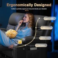Sofá Reclinable Eléctrico para RV, Sofá de Dos Plazas con Consola, Asientos para Cine en Casa con Altavoz y Luz LED