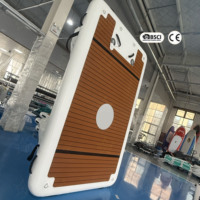Plateforme flottante gonflable Drop Stitch DWF pour loisirs, yoga, jet ski avec échelle antidérapante, taille personnalisée OEM